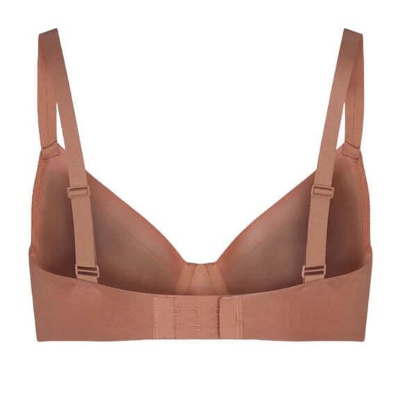 NWT SKIMS No Show Molded Unlined Demi Sheer Sexy Nude Lingerie Bra In Sienna - Picture 10 of 10